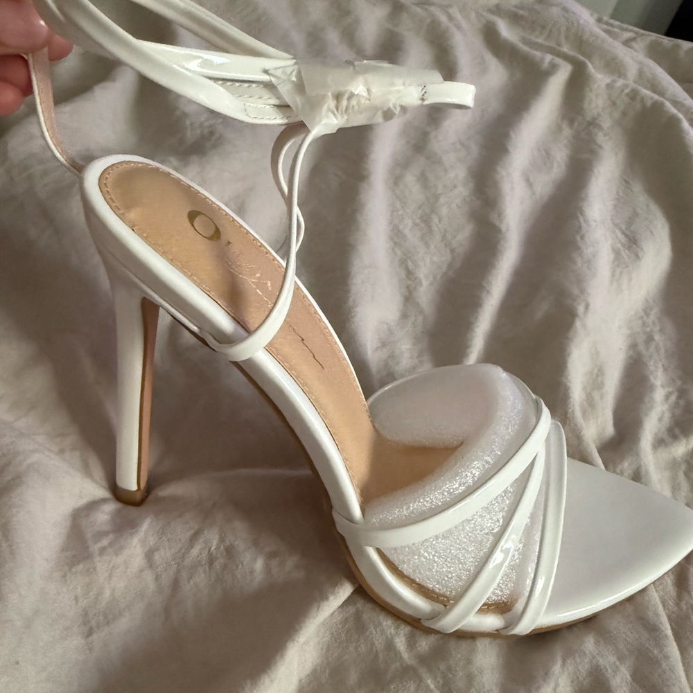 Elegant White Strappy Heels